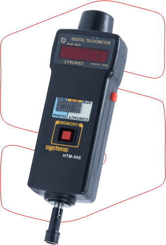 HTM 890 Photo Contact Digital Tachometer by Systems Tech
