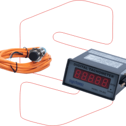 TM 803 Digital Panel Mount Tachometer with Proximity Switch Sensor by Systems Tech