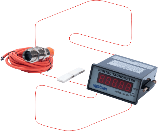 TM 804 Digital Panel Mount Tachometer with Photo Reflective Sensor in India